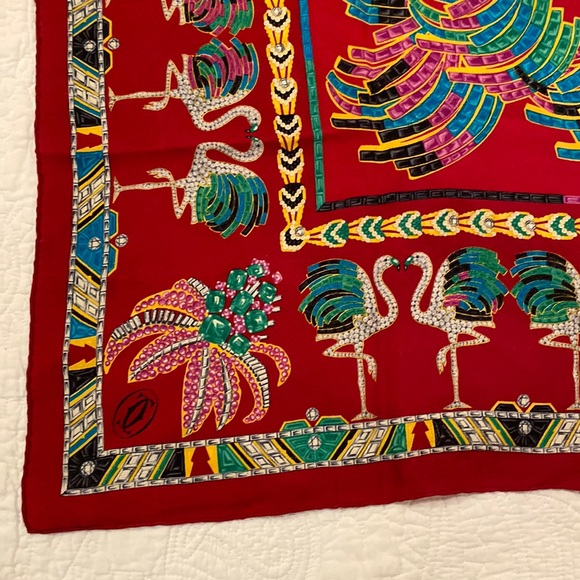 Cartier must de Cartier Paris silk scarf swan - Picture 6 of 15